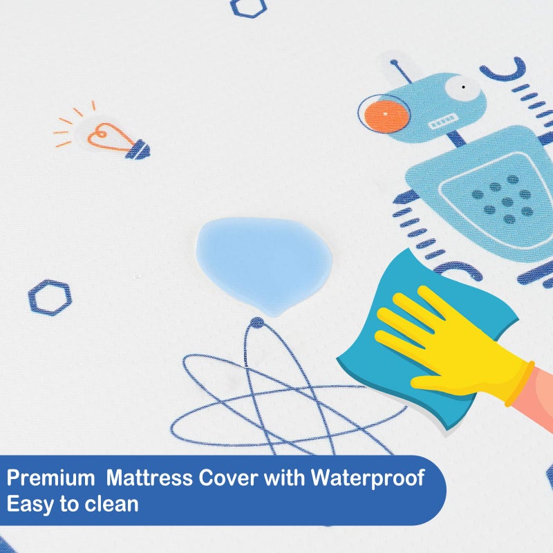 Viviland Mattress, 38" X 26" Pack N Play Mattress Premium Soft Foam Portable for Pack and Play Topper, Breathable, Comfortable and Stable, Robot Printed Mini Pad - Image 4