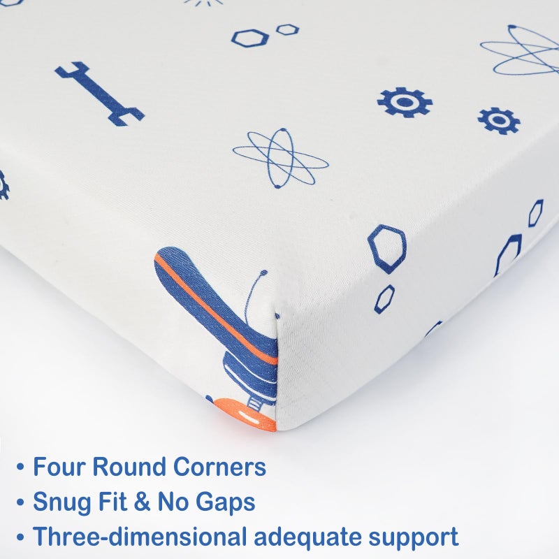 Viviland Mattress, 38" X 26" Pack N Play Mattress Premium Soft Foam Portable for Pack and Play Topper, Breathable, Comfortable and Stable, Robot Printed Mini Pad - Image 5