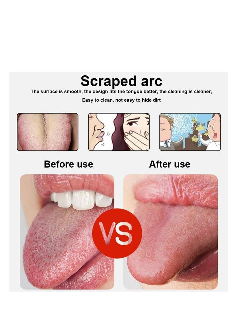 مكشطة اللسان الكبار مكشطة اللسان المعدني الفولاذ المقاوم للصدأ فرشاة اللسان المهنية للعناية بالفم تحسن رائحة الفم الكريهة ورائحة الفم المنعشة مع صندوق تخزين معدني 2 عبوات - Image 4
