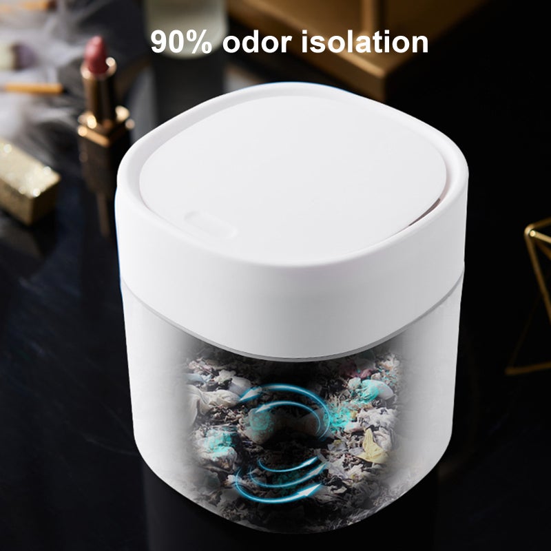 Plastic Desktop Mini Trash Can with Lid Portable Trash Bin Garbage Can for Kitchen Bedroom Dorm Room Car Waste Bin - Image 4
