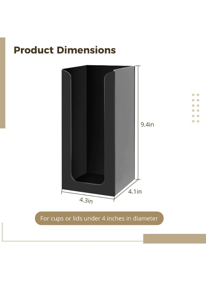 TPGP Disposable Coffee Cup Dispenser, Cup and Lid Organizer, Countertop Cup Dispenser for 5 to 16 oz Disposable Paper or Plastic Cups, Black Acrylic Cup Holder for Cafes, Restaurants, Hotels  - Image 5