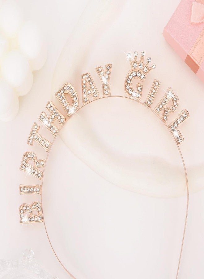 CIEHER Birthday Girl Headband Birthday Headbands for Women Girls(Rose Gold) - Image 4