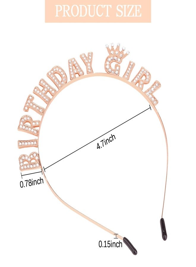 CIEHER Birthday Girl Headband Birthday Headbands for Women Girls(Rose Gold) - Image 5
