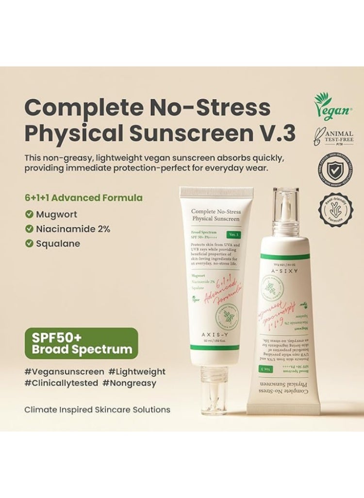 AXIS-Y Complete No-Stress Physical Sunscreen 50ml | Soothing Daily Mineral SPF - Image 3