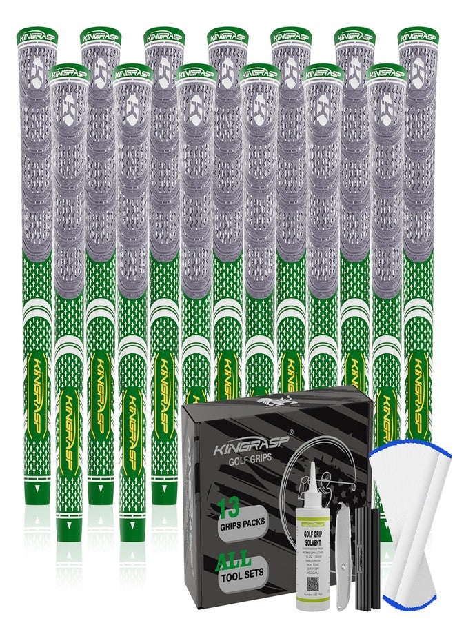 KINGRASP Premium Rubber Golf Grips 13 Pack, Anti-Slip，Super Stability,Cord Rubber, Golf Club Grips,Standard/Mid Size/Oversize, 13 Grips with All Kits - Image 1
