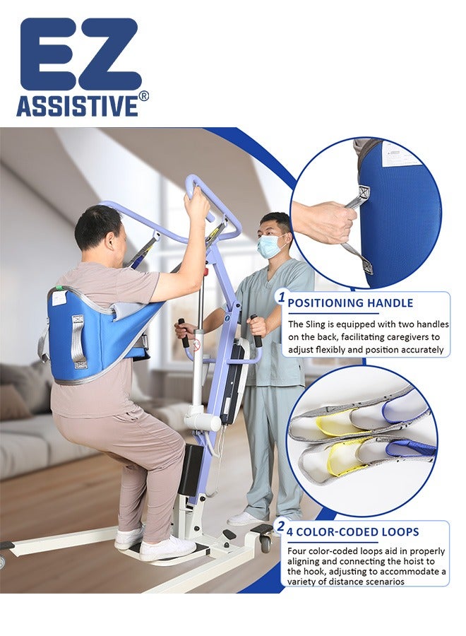 إيهوكون الجلوس للوقوف رفع المريض المعونة مبطن حبال والوقوف مساعدة مع دعم الظهر ، رافعة رفع المريض يعمل مع معظم وسائل التنقل والمعدات ، فرنك سويسري 500 رطل - Image 5