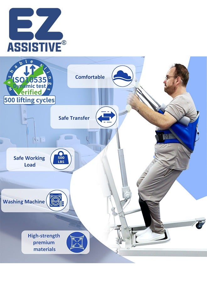 إيهوكون الجلوس للوقوف رفع المريض المعونة مبطن حبال والوقوف مساعدة مع دعم الظهر ، رافعة رفع المريض يعمل مع معظم وسائل التنقل والمعدات ، فرنك سويسري 500 رطل - Image 3