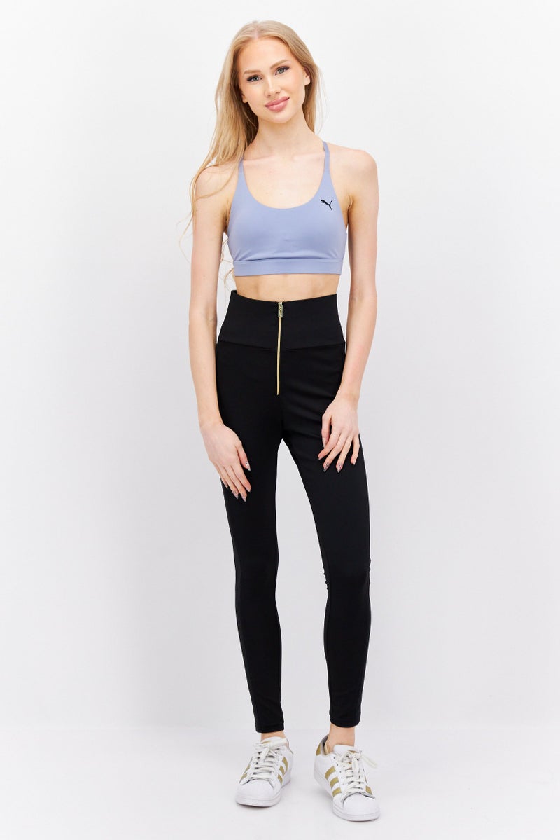 PUMA Women Brand Logo Lightly Padded Sport Bra, Dusty Blue - Image 3