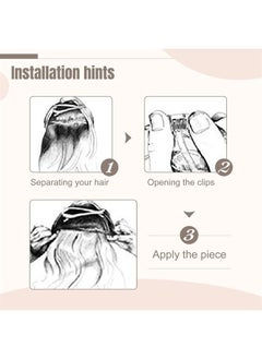 Fshine Clip in Human Hair Extensions Balayage Dark Brown to Blonde Clip in Hair Extensions Real Human Hair Balayage Remy Hair Clip in Extensions Brown Balayage 18inch 7pcs 120g  - Image 4