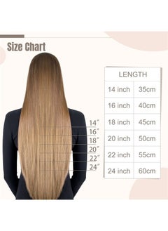 Fshine Clip in Human Hair Extensions Balayage Dark Brown to Blonde Clip in Hair Extensions Real Human Hair Balayage Remy Hair Clip in Extensions Brown Balayage 18inch 7pcs 120g  - Image 3