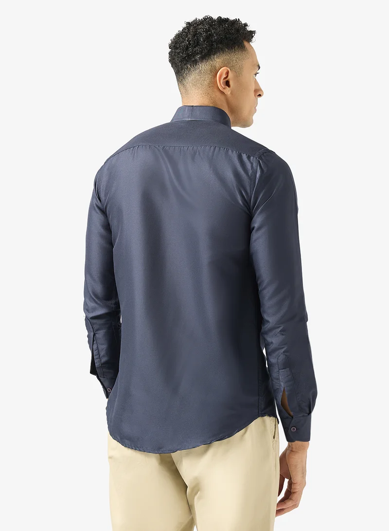 روبرت وود قميص قطني صلب مغسول بيولوجيًا