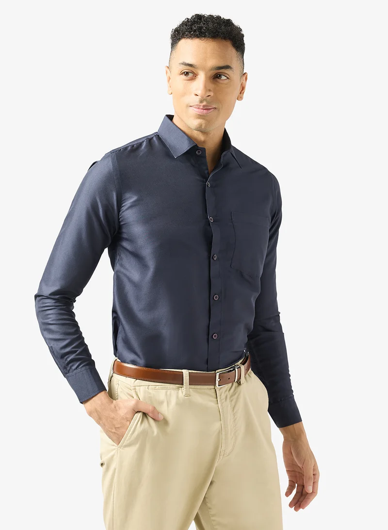 روبرت وود قميص قطني صلب مغسول بيولوجيًا