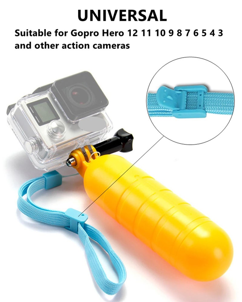 Besvalo Floating Hand Grip, Waterproof Monopod Anti-Loss Handheld Floaty Pole Stick for Gopro Hero 13/12/11/10/9/8/7/6/5/4 and Other Action Cameras, Suitable for Surfing Diving Snorkeling - Image 2