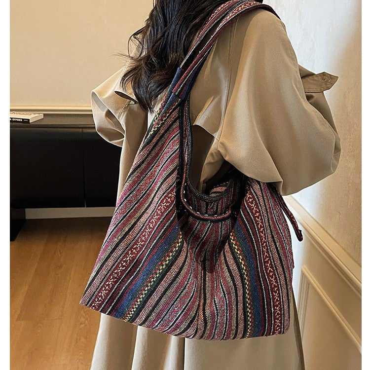 Bohemian Canvas Crossbody Tote Bag - Image 1