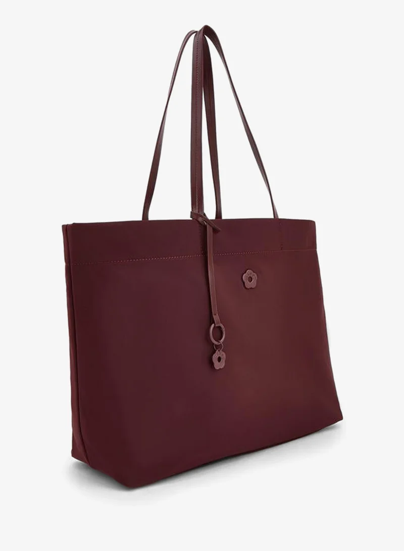 Missy Solid Tote Bag With Zip Closure