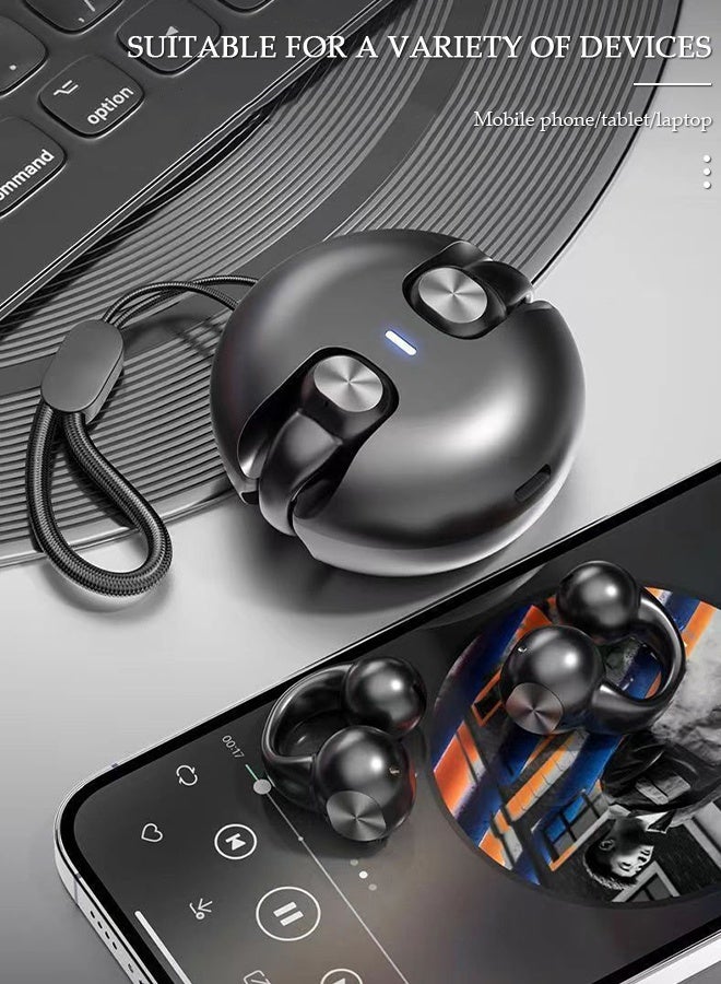 DUNISO Bluetooth Headphones Wireless Earbuds Wireless Charging Case with lanyard Sports Ear buds with Earhook Premium Deep Bass Over-Ear Earphones for TV Phone Laptop - Image 5