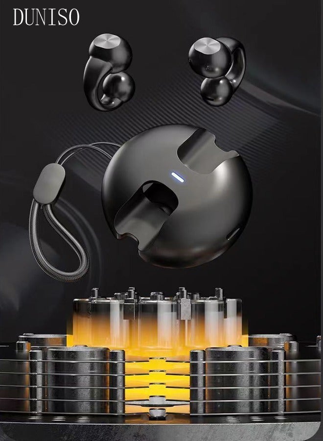DUNISO Bluetooth Headphones Wireless Earbuds Wireless Charging Case with lanyard Sports Ear buds with Earhook Premium Deep Bass Over-Ear Earphones for TV Phone Laptop  - Image 4