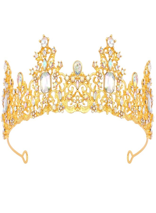 Didder Gold AB Rhinestone Princess Crown Birthday Tiara Prom Queen Tiaras and Crowns for Women and Girls Halloween Costume Headpiece Hair Accessories - Image 1