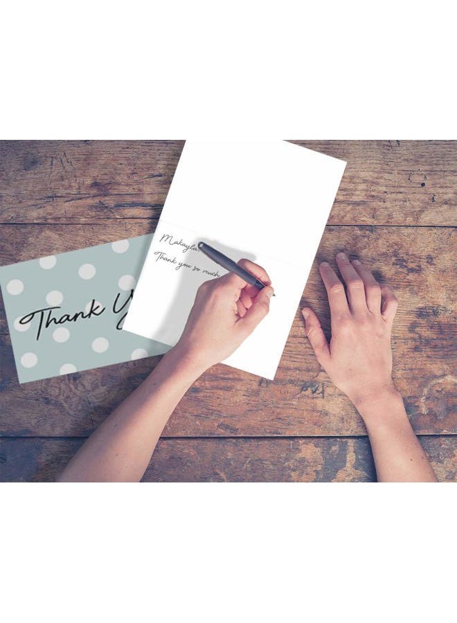 Oaklyn (48 Pack) Thank You Cards Set with Envelopes - Professional Paper with red Yellow Silver Blue Pink Designs and Blank White Inside - Bulk Pack of Notes Perfect for Baby Shower Wedding Birthday Party - Image 3