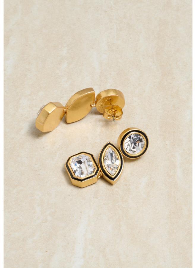 REISS CRISTA: Crystal Rock Enamel Drop Earrings  - Image 3