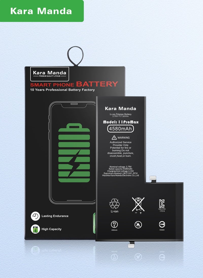 Kara Manda Upgraded high-capacity 4580 mah iPhone 11 pro max battery, 0-cycle brand new battery with long-lasting performance and better battery life - Image 1