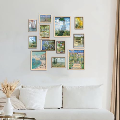 Kizbok Claude Monet Wall Art, Monet Poster Eclectic Wall Decor, Claude Monet Prints for Wall Decor, Vintage Monet Water Lilies Impressionist Painting, Monet Canvas Artwork Famous Art Prints, Classic Eclectic Monet Gallery Exhibition Poster for Room Aesthetic, Maximalist Decor(Set of 12, Unframed) - Image 5