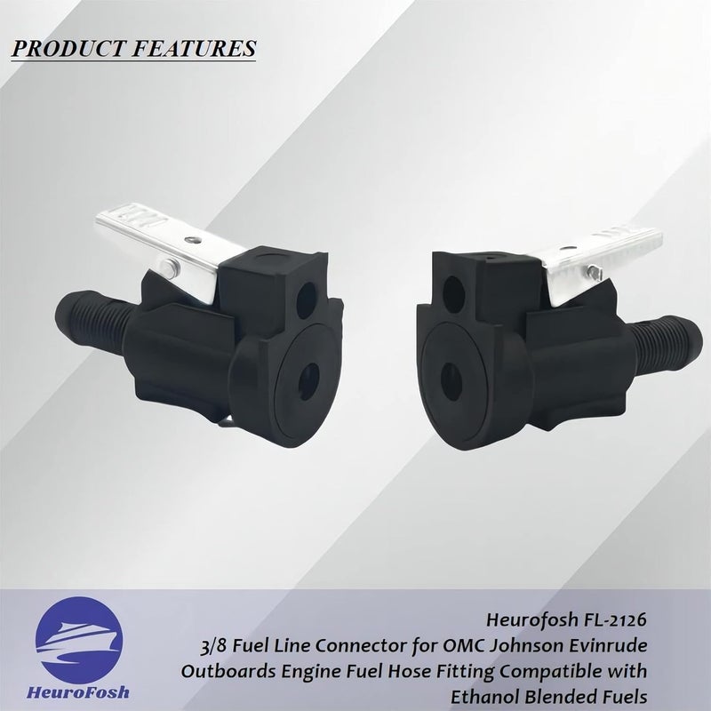 HeuroFosh 2126 3/8 Fuel Line Connector for OMC Johnson Evinrude Outboards - Image 3