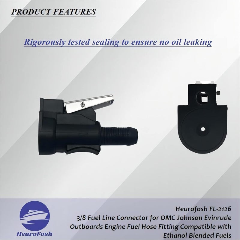HeuroFosh 2126 3/8 Fuel Line Connector for OMC Johnson Evinrude Outboards - Image 4