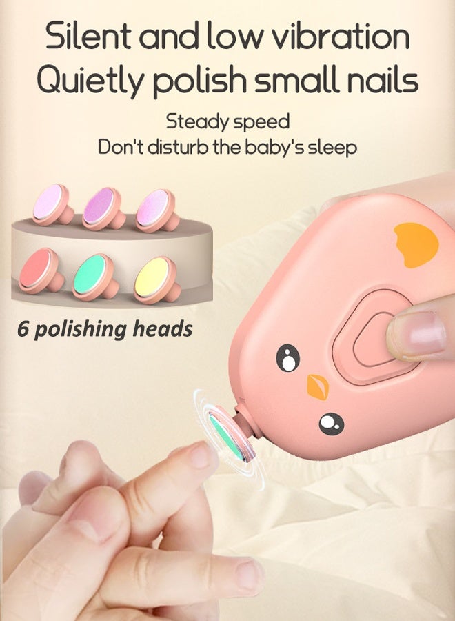 Electric nail grinder Baby nail trimmer Children's nail clippers Electric nail clippers With 6 grinding heads - Image 1