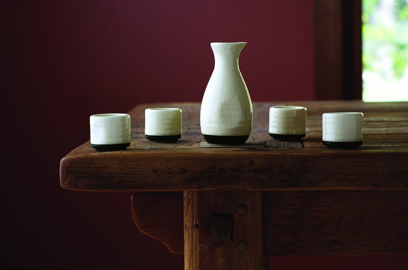 True Fervor Ceramic Sake Set Includes Four 3.5 oz Small Cups & One 8 oz Carafe for Gin, Japanese Tea, Herbal Teas, Drinkware, Home Bar, 5-Piece, White - Image 5