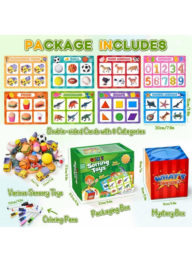 Golray Montessori Sorting Toys for Toddlers Matching Game, 70pcs Animal Vehicle Food Ball & Mystery Box & Paint, Preschool Learning Activities Educational Gift Speech Therapy Toys for 3 4 5 Years Old - Image 2