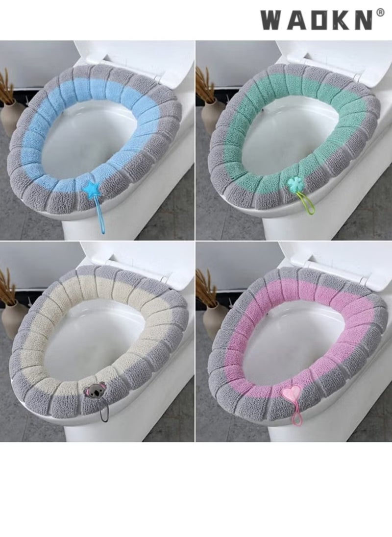 Four Sets of Washable Household Bathroom Knitted Toilet Seat Cushions Pads,Toilet Seat Cushion Pads with Handle Toilet Accessories (Pink Blue Green Beige), universal all year round - pzsku/Z8FE54AB9258AA21015E5Z/45/_/1720603767/24e1f0fc-9235-4d21-b228-6d68513e943a