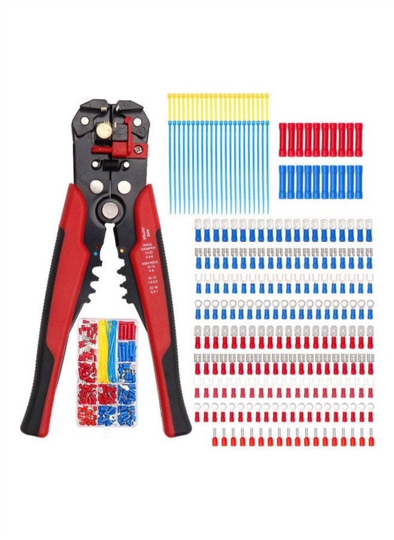 EHOME - 260PCS Crimp Cable Terminals Set Kit,Heat Shrink Insulated Wire Electrical Connector Assorted Box with Wire Stripping Pliers Portable - Image 1