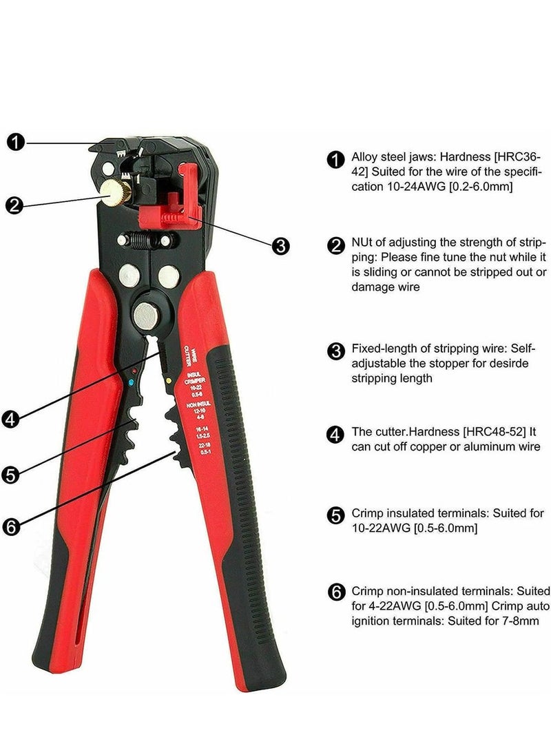 EHOME - 260PCS Crimp Cable Terminals Set Kit,Heat Shrink Insulated Wire Electrical Connector Assorted Box with Wire Stripping Pliers Portable - Image 1