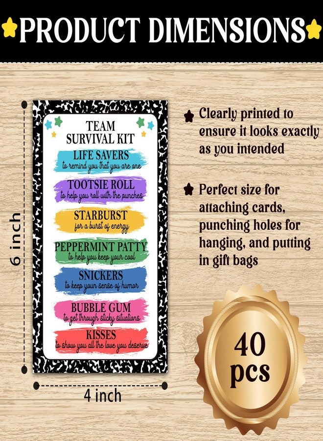 HandEasy 40 Pcs Team Survival Kit Gift Tag, Colorful Staff Appreciation Tags for Gift Bags, Welcome to The Team Gifts for Volunteers Employees - KA05 - Image 2