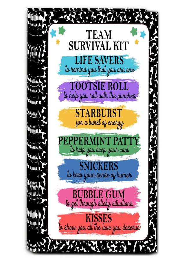 HandEasy 40 Pcs Team Survival Kit Gift Tag, Colorful Staff Appreciation Tags for Gift Bags, Welcome to The Team Gifts for Volunteers Employees - KA05 - Image 1