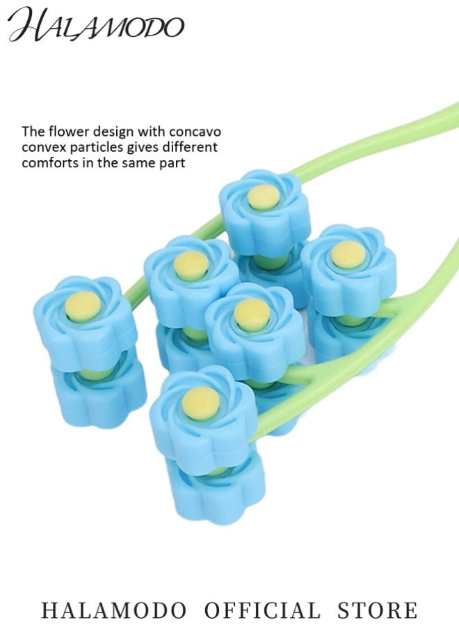 HALAMODO Flower  Type Massage Roller Facial Massage Roller with Comfortable Handle Massage Roller for Face Legs Arms V Shaped Face Massager to Make Face Slimmer  - Image 5