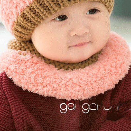 Plush Baby Knit Hat and Scarf Set 5565 Pink  - Image 3