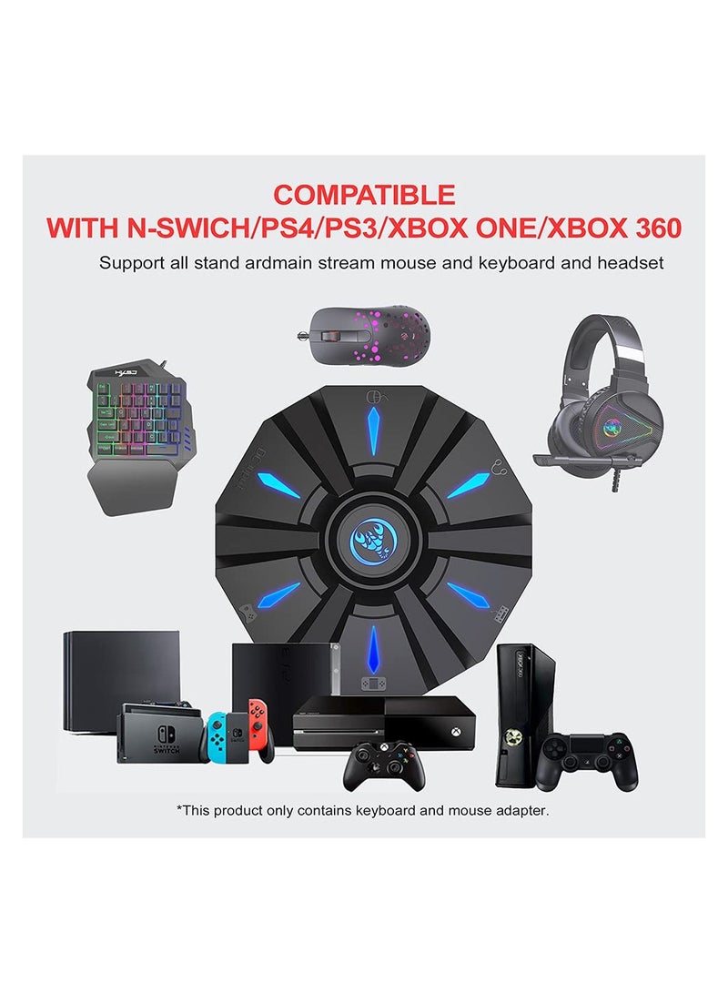 HXSJ P9 Keyboard Mouse Converter with LED Light, Multi-Platform Gaming Adapter for PS4, PS3, Xbox One, Xbox 360, and Switch Consoles, Plug and Play, Type C Charging Interface. - Image 4