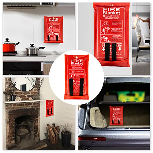 FLASLD Emergency Fire Blanket for Home, 40x40 Inch Fiberglass Fire Blankets Emergency for People, Fire Suppression Blanket for Kitchen, Fire Extinguisher for Home - Image 5
