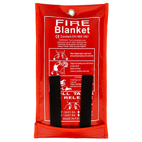 FLASLD Emergency Fire Blanket for Home, 40x40 Inch Fiberglass Fire Blankets Emergency for People, Fire Suppression Blanket for Kitchen, Fire Extinguisher for Home - Image 1