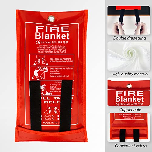 FLASLD Emergency Fire Blanket for Home, 40x40 Inch Fiberglass Fire Blankets Emergency for People, Fire Suppression Blanket for Kitchen, Fire Extinguisher for Home - Image 3
