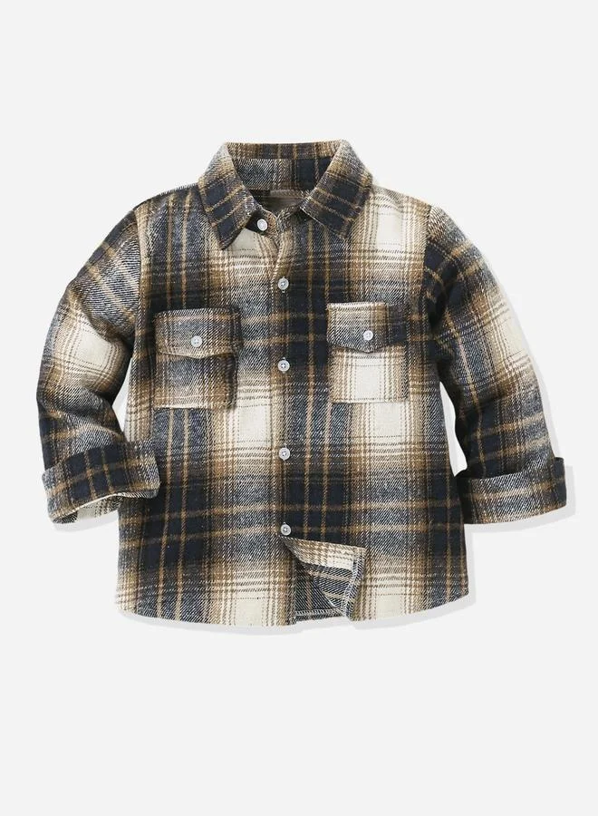 Take Two Take Two Boys Checked Pocket Detail Button Up Shirt