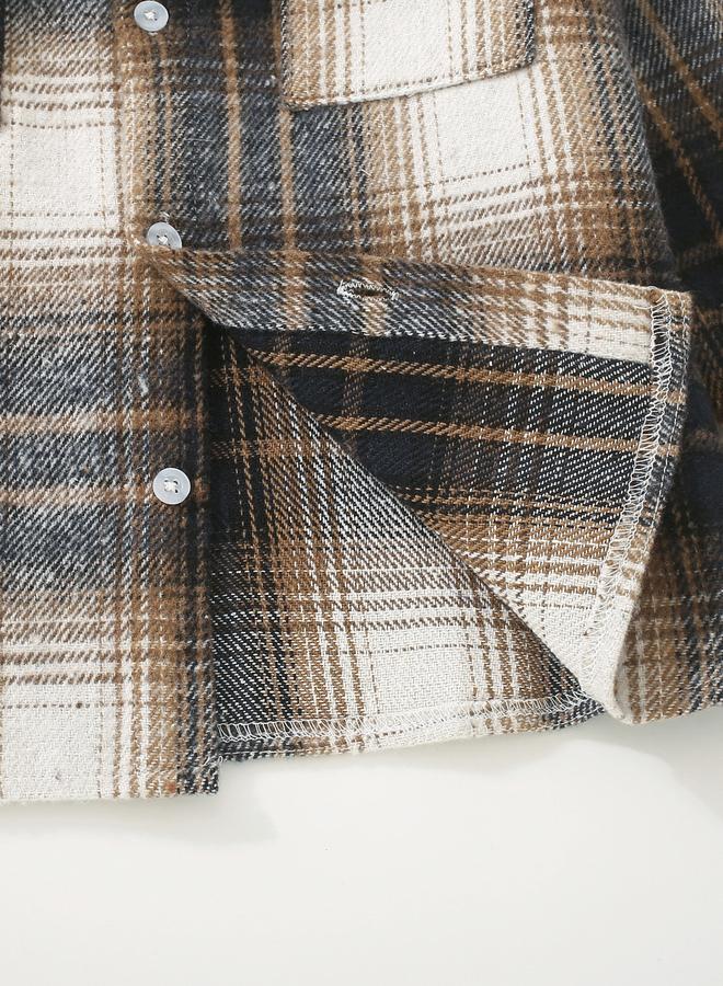 تايك تو قميص أولادي بنقشة مربعات مع تفاصيل جيب - Image 5