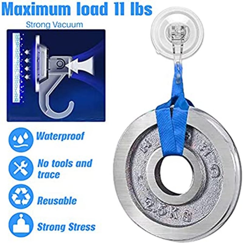 خطافات أكواب شفط متعددة الأغراض، 2 عبوة شفافة، خطافات دش قوية مقاومة للماء لللوفة/الرداء/المنشفة على بلاط المطبخ/الجدار الزجاجي، شماعة إكليل نافذة الباب - Image 2