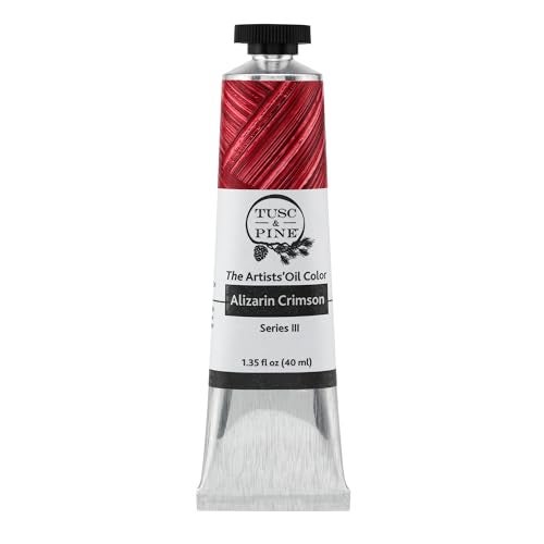 Tusc & Pine Tusc Pine Artist Oil Paint Alizarin Crimson 40 ml NonYellowing Rich Creamy Consistency Maximum Pigment Load Small Batch Milled Oil Paints Made in the USA for Professional Artists - Image 1