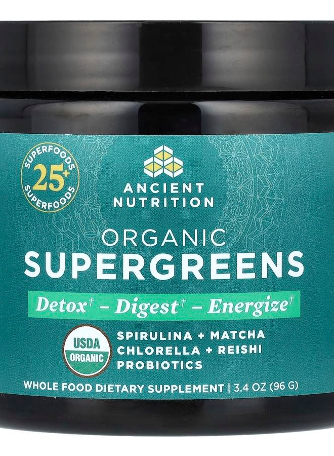Ancient Nutrition Organic SuperGreens 3.4 oz (96 g) - Image 1