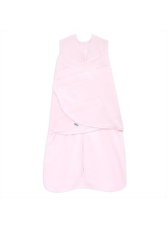 Halo Micro-Fleece Sleepsack Swaddle, 3-Way Adjustable Wearable Blanket, TOG 3.0, Soft Pink, Preemie - Image 1