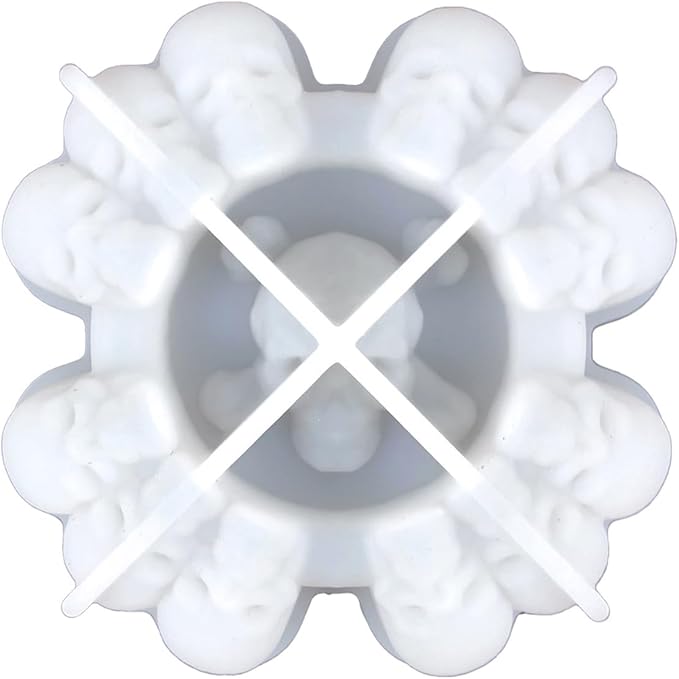 قالب جمجمة السيليكون الأبيض لصينية الرماد من راتنج الإيبوكسي ديكور المنزل لهالوين - Image 1