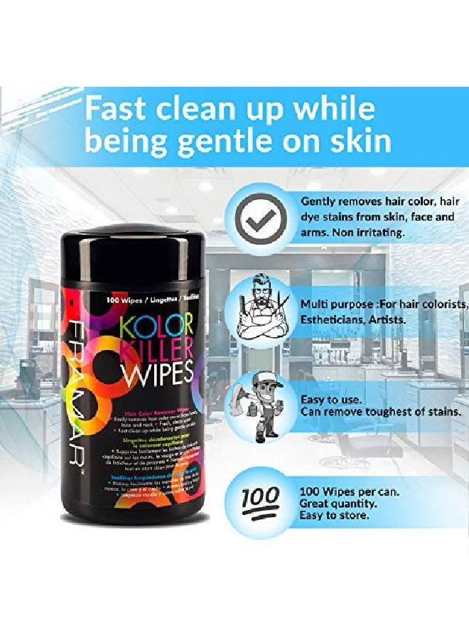 framar Kolor Killer Wipes Hair Dye Remover, Hair Color Remover Wipes Dispenser Of 100  - Image 3